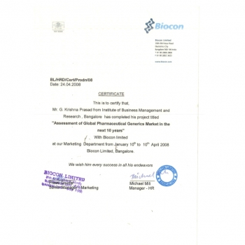 Biocon Project